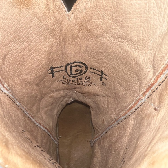 Circle G Leather Dragonfly Embroidered Western Cowgirl Square Toe Boots Size 6 - Picture 4 of 11